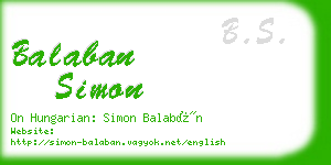 balaban simon business card